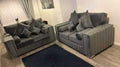 Lilly 3+2 Seater Plush Velvet Dark Grey Sofa - Luxury UK Living Room Showcase