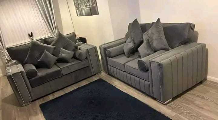 Lilly 3+2 Seater Plush Velvet Dark Grey Sofa - Luxury UK Living Room Showcase