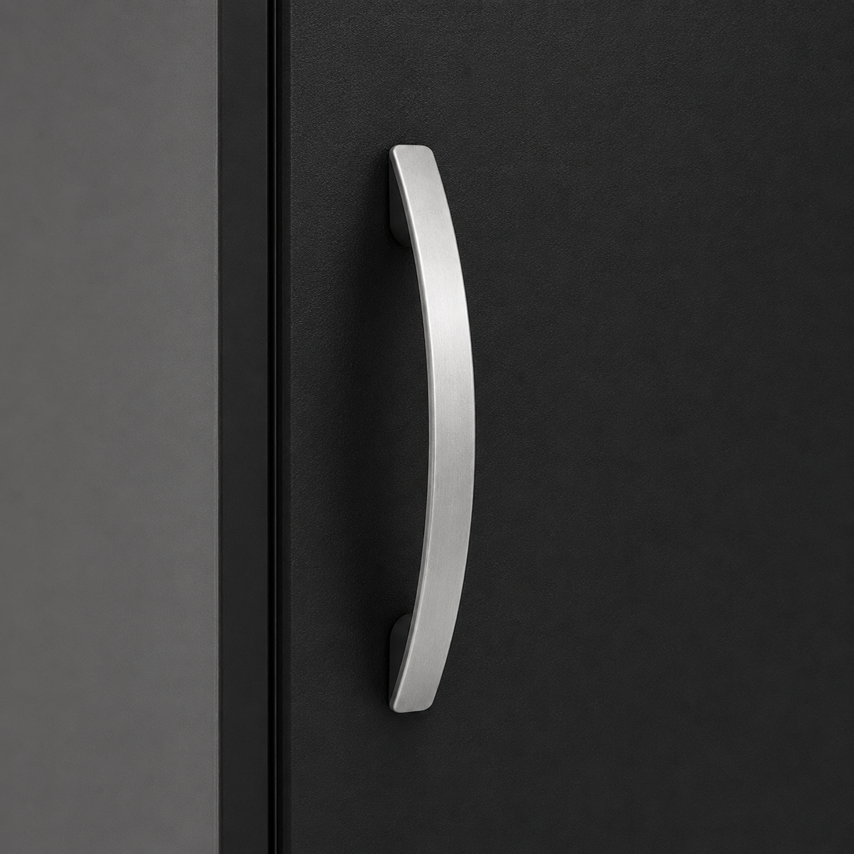 1 Door Wardrobe Single Black + Gray | Executive Industrial Storage Solution - Detailed Angle View 3