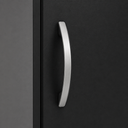 1 Door Wardrobe Single Black + Gray | Executive Industrial Storage Solution - Detailed Angle View 3
