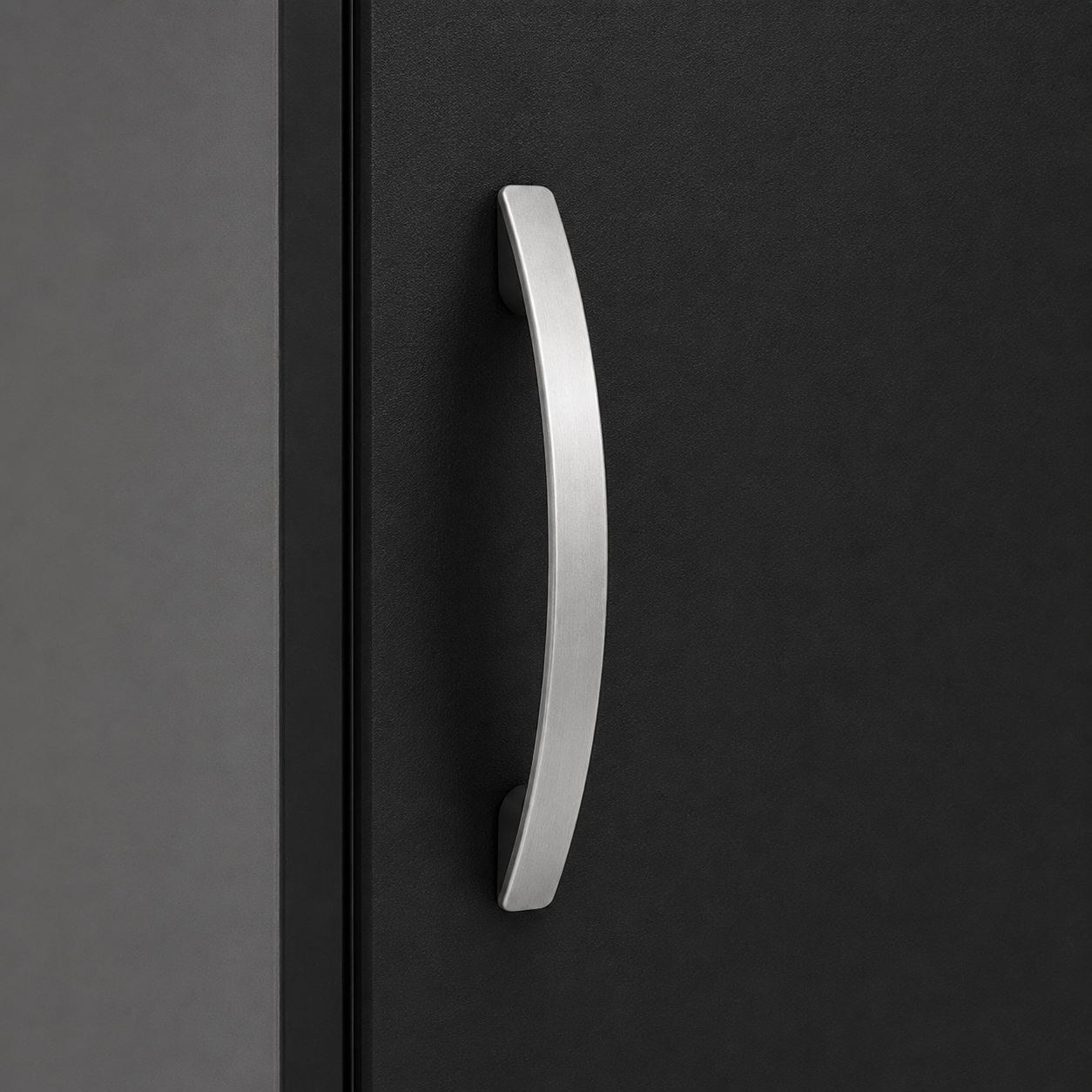 1 Door Wardrobe Single Black + Gray | Executive Industrial Storage Solution - Detailed Angle View 3