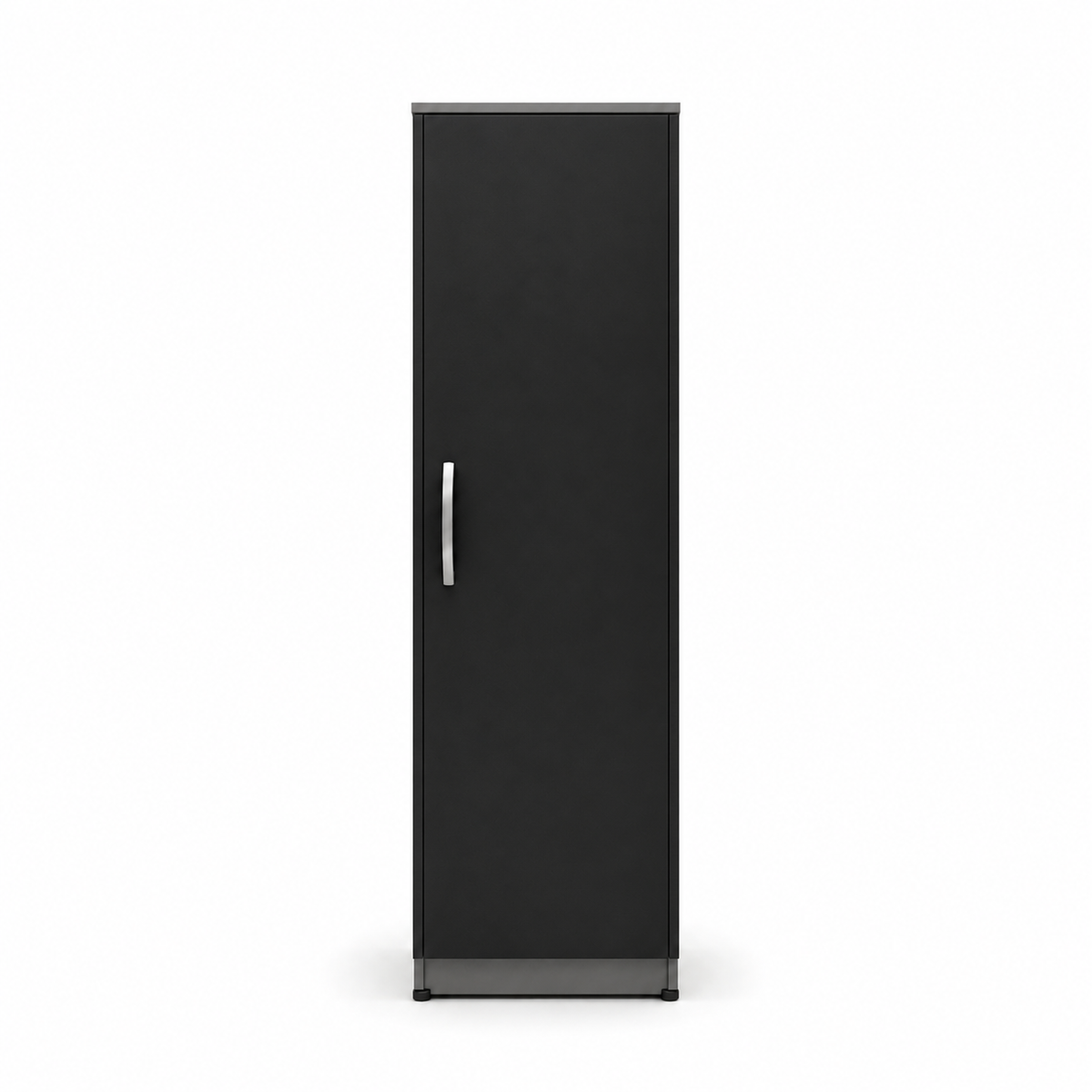 1 Door Wardrobe Single Black + Gray | Executive Industrial Storage Solution - Luxury UK Living Room Showcase