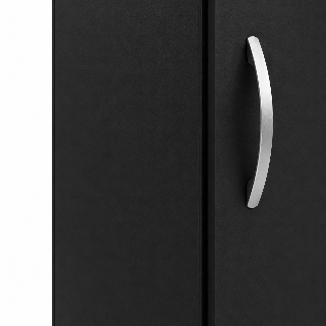 1 Door Wardrobe Single Black | Executive Storage Solution - Detailed Angle View 5