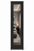 1 Door Wardrobe Single Black | Executive Storage Solution - Luxury UK Living Room Showcase
