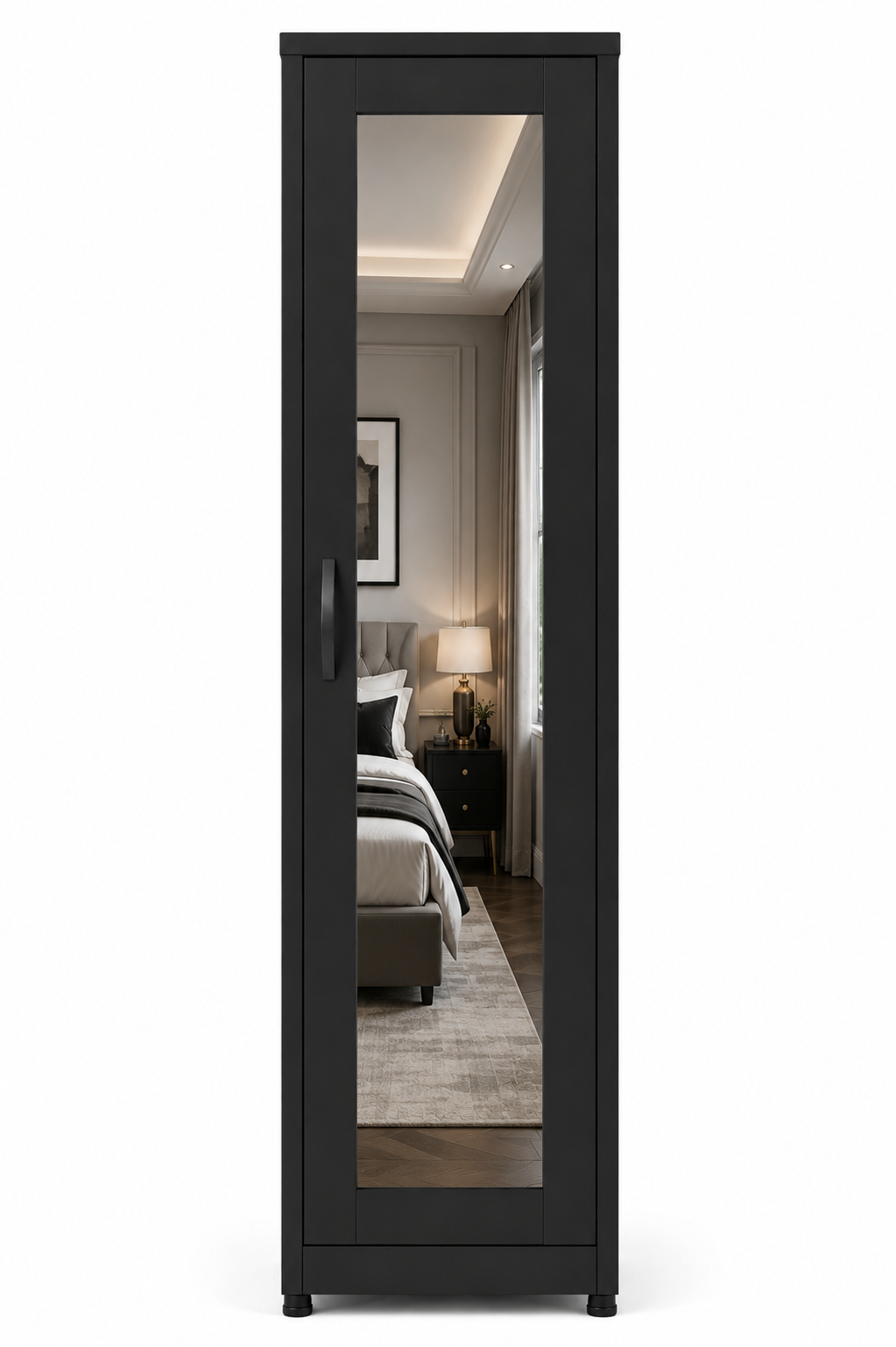 1 Door Wardrobe Single Black | Executive Storage Solution - Luxury UK Living Room Showcase