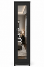 1 Door Wardrobe Single Black | Executive Storage Solution | Modern Bedroom Storage