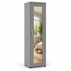 1 Door Wardrobe Single Gray | Modern Minimalist Storage Solution - Detailed Angle View 2