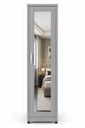 1 Door Wardrobe Single Gray | Modern Minimalist Storage Solution - Luxury UK Living Room Showcase