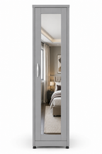 1 Door Wardrobe Single Gray | Modern Minimalist Storage Solution - Luxury UK Living Room Showcase