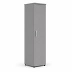 1 Door Wardrobe Single Gray | Modern Minimalist Storage Solution - Detailed Angle View 4