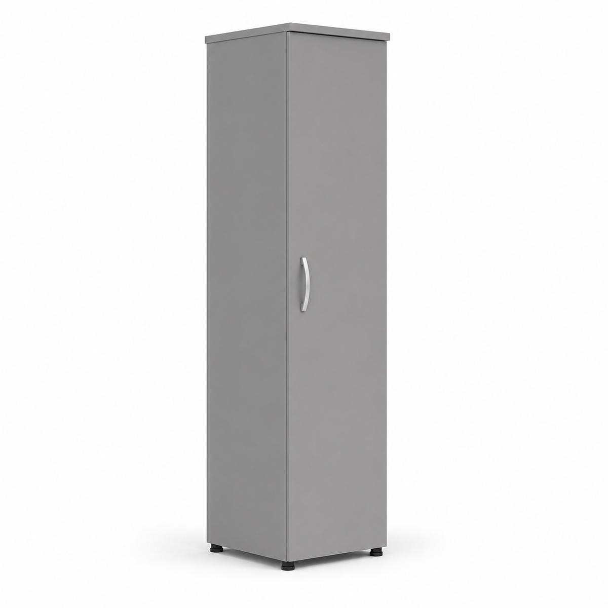 1 Door Wardrobe Single Gray | Modern Minimalist Storage Solution - Detailed Angle View 4