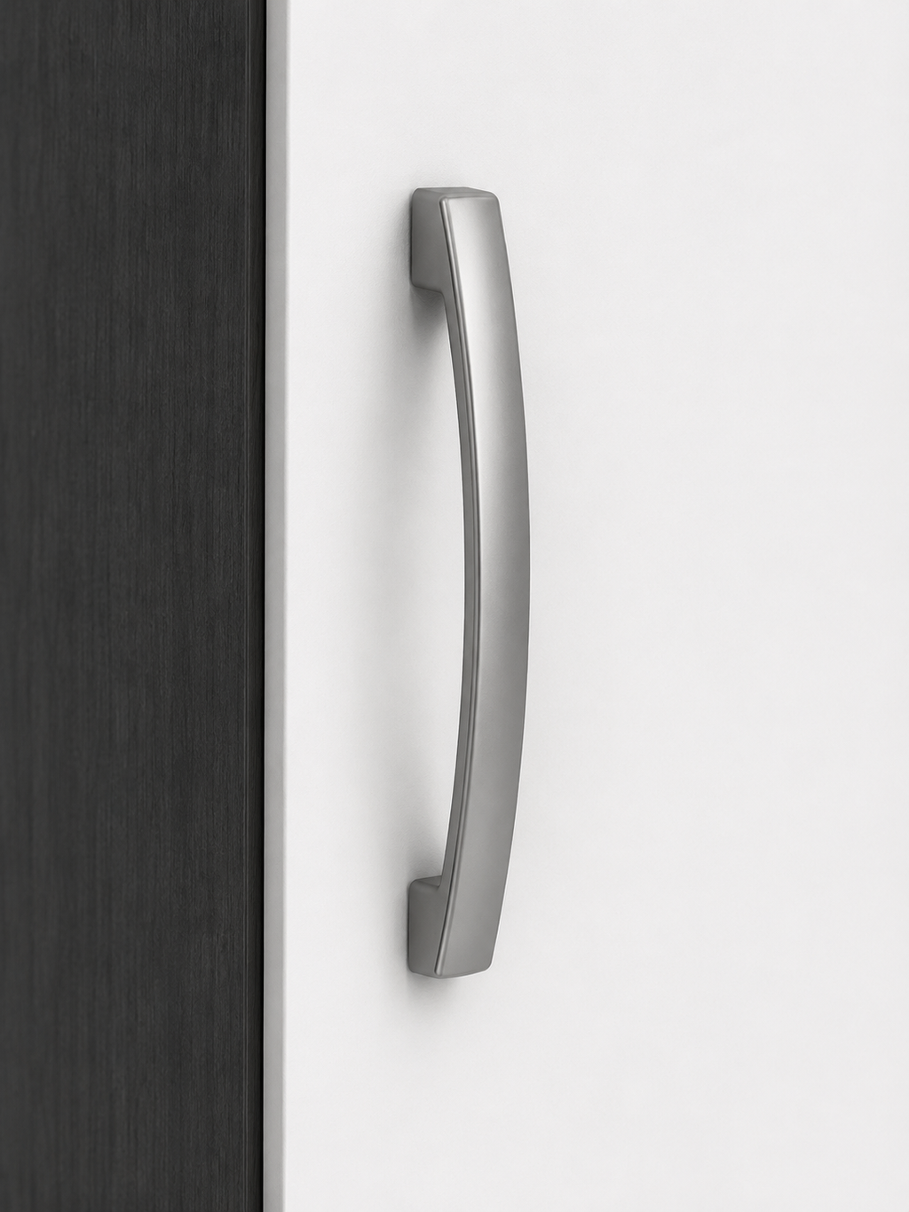 1 Door Wardrobe Single White + Gray | Modern Contrast Storage Solution - Detailed Angle View 3