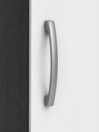 1 Door Wardrobe Single White + Gray | Modern Contrast Storage Solution - Detailed Angle View 3