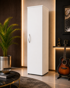 1 Door Wardrobe Single White | Best Slim Storage Solution UK - Detailed Angle View 6