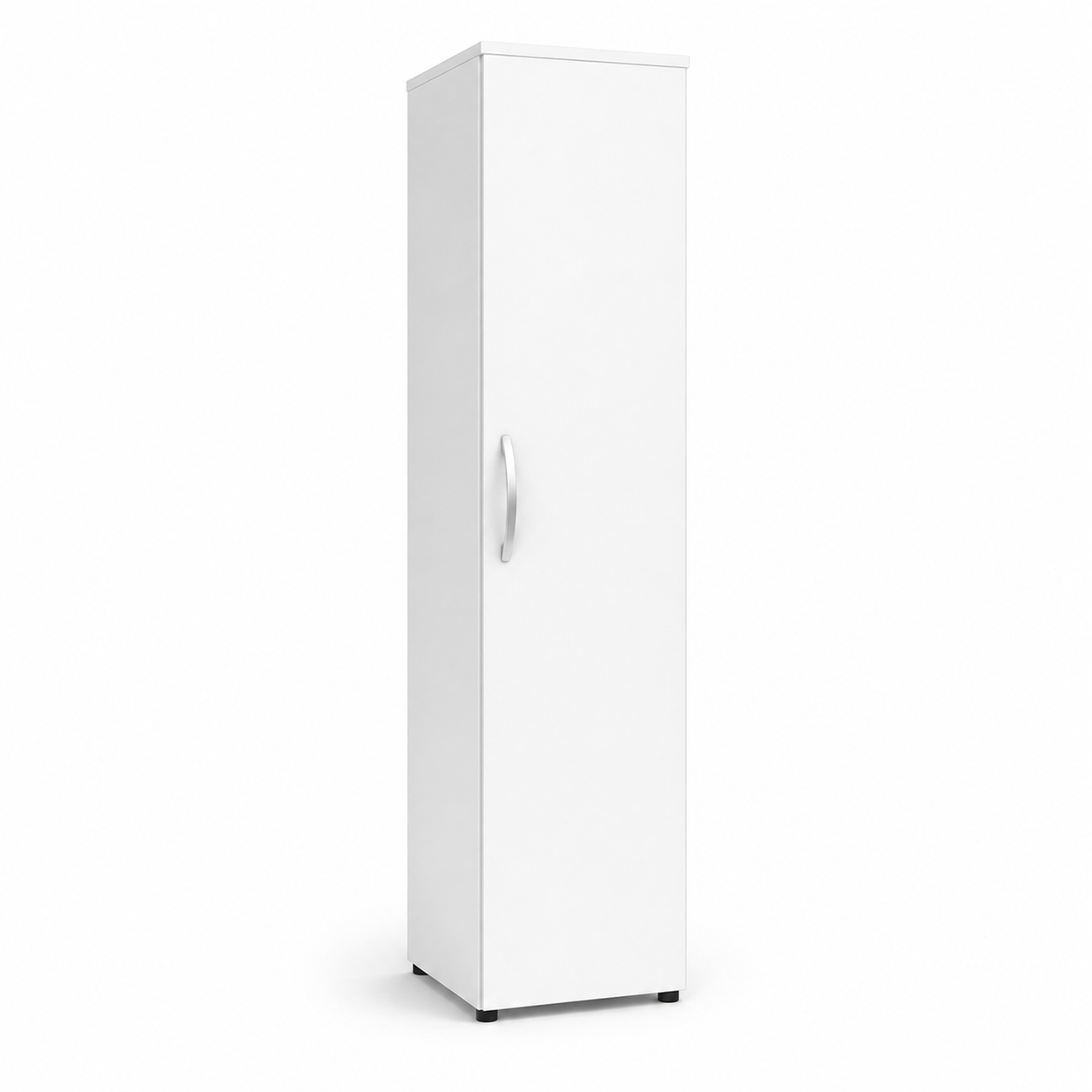 1 Door Wardrobe Single White | Best Slim Storage Solution UK - Detailed Angle View 4