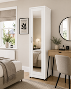 1 Door Wardrobe Single White | Best Slim Storage Solution UK - Detailed Angle View 3