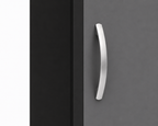 1 Door Wardrobe Single with Bottom Drawers Black + Gray | Executive Wardrobe - Detailed Angle View 3