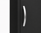 1 Door Wardrobe Single with Bottom Drawers Black | Hybrid Storage Solution - Detailed Angle View 3