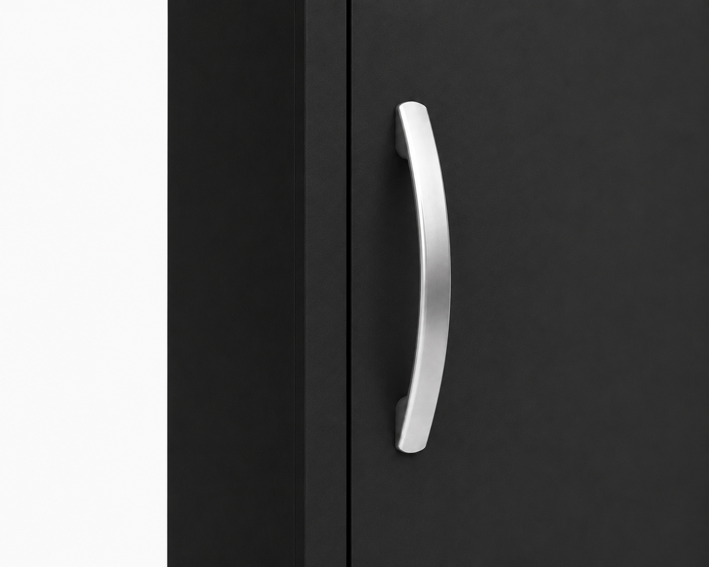 1 Door Wardrobe Single with Bottom Drawers Black | Hybrid Storage Solution - Detailed Angle View 3