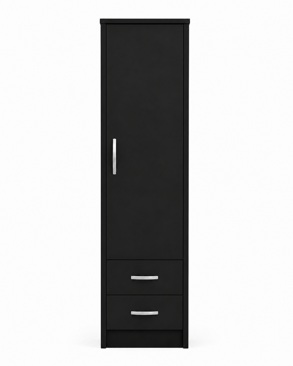 1 Door Wardrobe Single with Bottom Drawers Black | Hybrid Storage Solution - Luxury UK Living Room Showcase