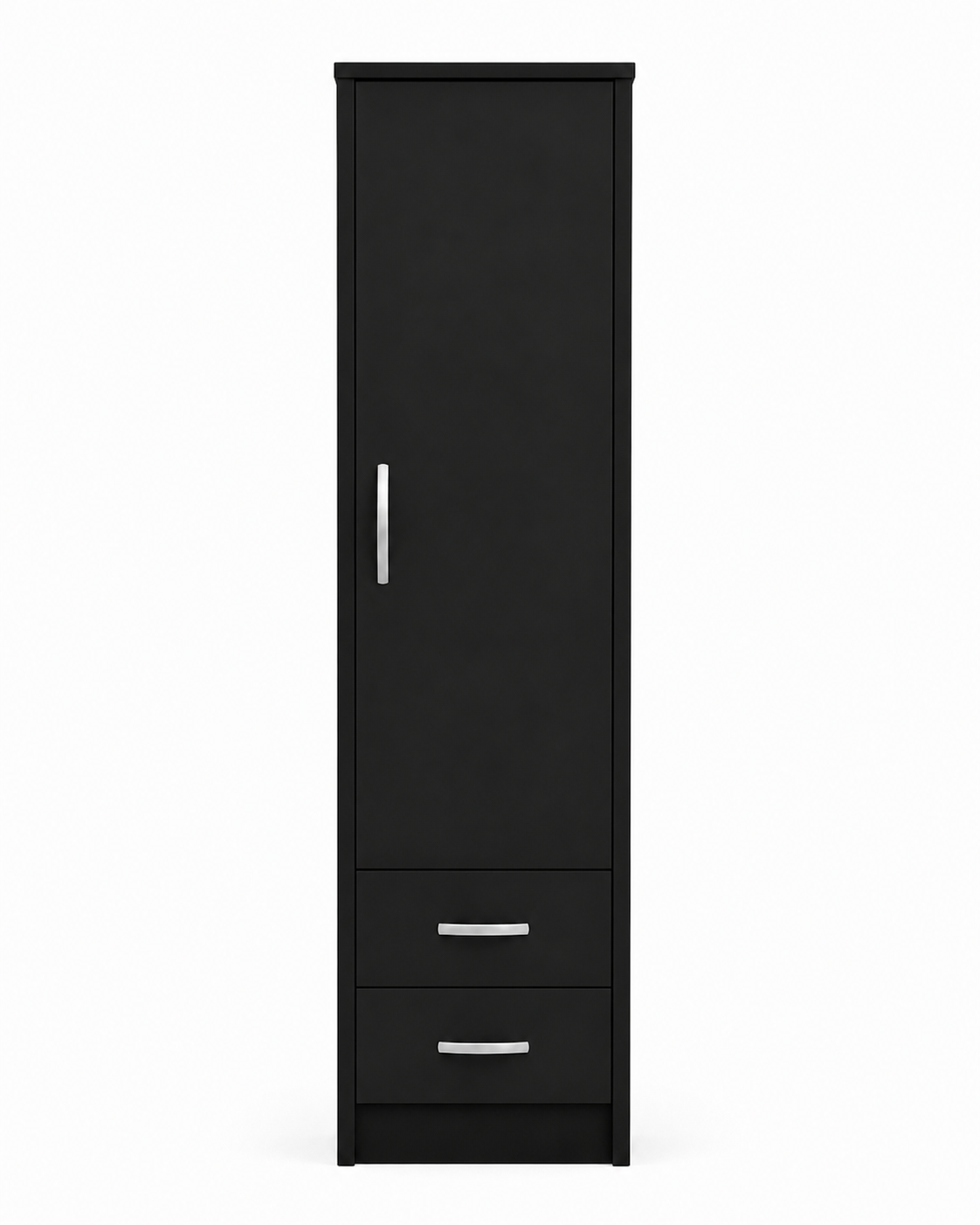 1 Door Wardrobe Single with Bottom Drawers Black | Hybrid Storage Solution - Luxury UK Living Room Showcase