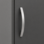 1 Door Wardrobe Single with Bottom Drawers Gray | Modern Storage - Detailed Angle View 3