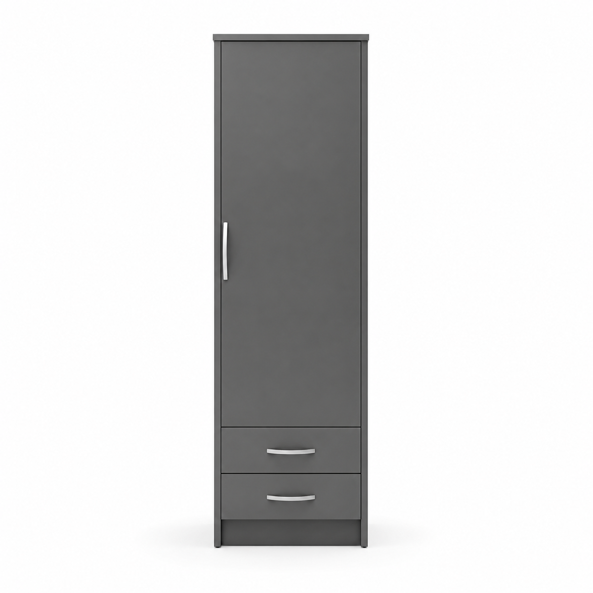 1 Door Wardrobe Single with Bottom Drawers Gray | Royal Rest Interiors - Luxury UK Living Room Showcase