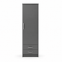 1 Door Wardrobe Single with Bottom Drawers Gray | Modern Storage | Modern Bedroom Storage