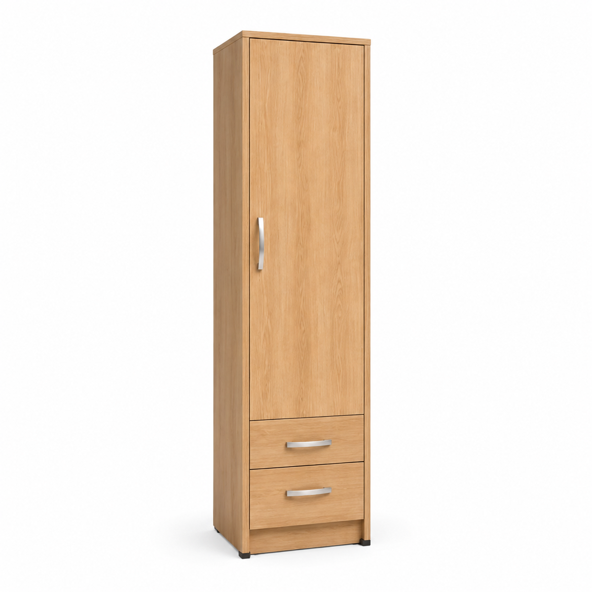 1 Door Wardrobe Single with Bottom Drawers Oak | Hybrid Storage - Luxury UK Living Room Showcase
