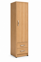 1 Door Wardrobe Single with Bottom Drawers Oak | Hybrid Storage - Detailed Angle View 2