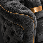 1 Seater Madrid Chesterfield Crush Velvet Dark Grey Sofa - Detailed Angle View 3