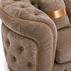 1 Seater Madrid Chesterfield Crush Velvet Mink Sofa - Detailed Angle View 3