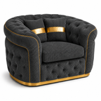 1 Seater Madrid Chesterfield Jumbo Cord Dark Grey Sofa - Luxury UK Living Room Showcase
