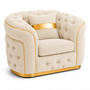 1 Seater Madrid Chesterfield Naples & Kensington Cream Sofa | Free UK Delivery