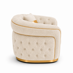 1 Seater Madrid Chesterfield Naples & Kensington Cream Sofa - Detailed Angle View 2