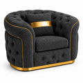 1 Seater Madrid Chesterfield Naples & Kensington Dark Grey Sofa - Luxury UK Living Room Showcase