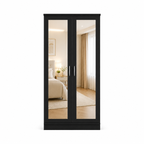 2 Door Lady Wardrobe Black | Sleek Executive Storage Solution - Luxury UK Living Room Showcase