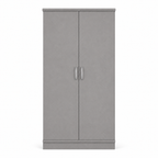 2 Door Lady Wardrobe Gray | Premium Modern Storage - Detailed Angle View 4