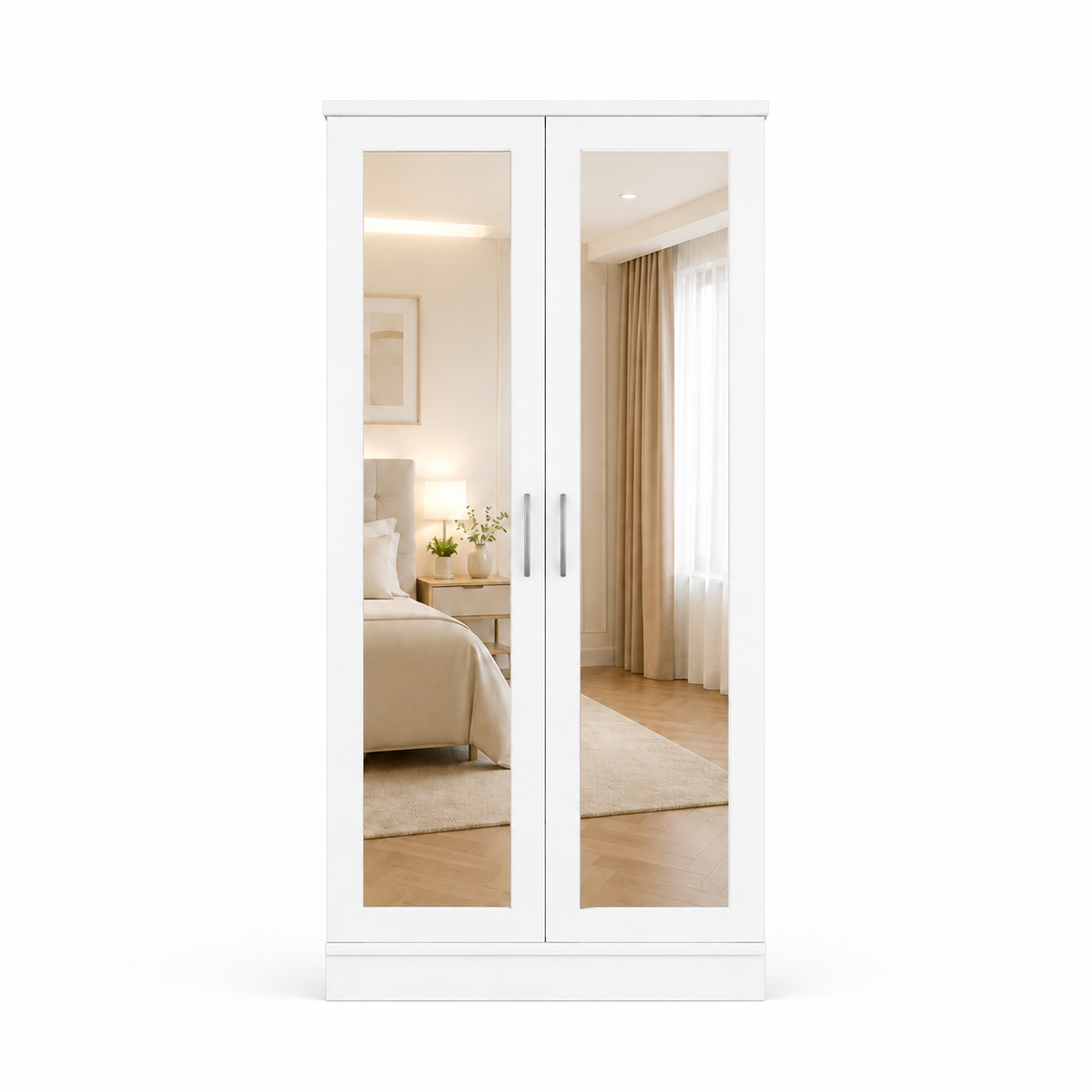 2 Door Lady Wardrobe White | Modern Bedroom Essential - Luxury UK Living Room Showcase