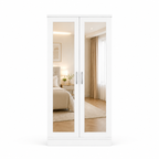 2 Door Lady Wardrobe White | Modern Bedroom Essential - Luxury UK Living Room Showcase