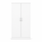 2 Door Lady Wardrobe White | Modern Bedroom Essential - Detailed Angle View 4