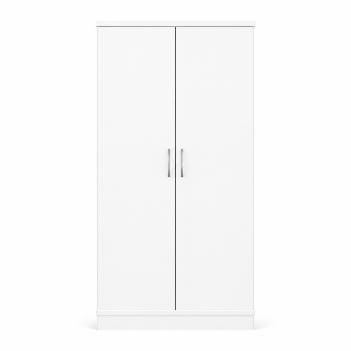 2 Door Lady Wardrobe White | Modern Bedroom Essential - Detailed Angle View 4