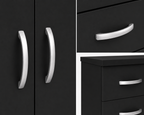 2 Door Wardrobe Set Black | The Executive Suite Trio - Detailed Angle View 3