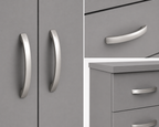 2 Door Wardrobe Set Gray | The Contemporary Urban Trio - Detailed Angle View 3