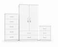 2 Door Wardrobe Set White | The Essential Master Trio - Luxury UK Living Room Showcase