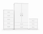 2 Door Wardrobe Set White | The Essential Master Trio | Modern Bedroom Storage