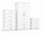 2 Door Wardrobe Set White | The Essential Master Trio - Detailed Angle View 2