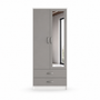 2 Door Wardrobe Single White + Gray | Modern Storage | Modern Bedroom Storage