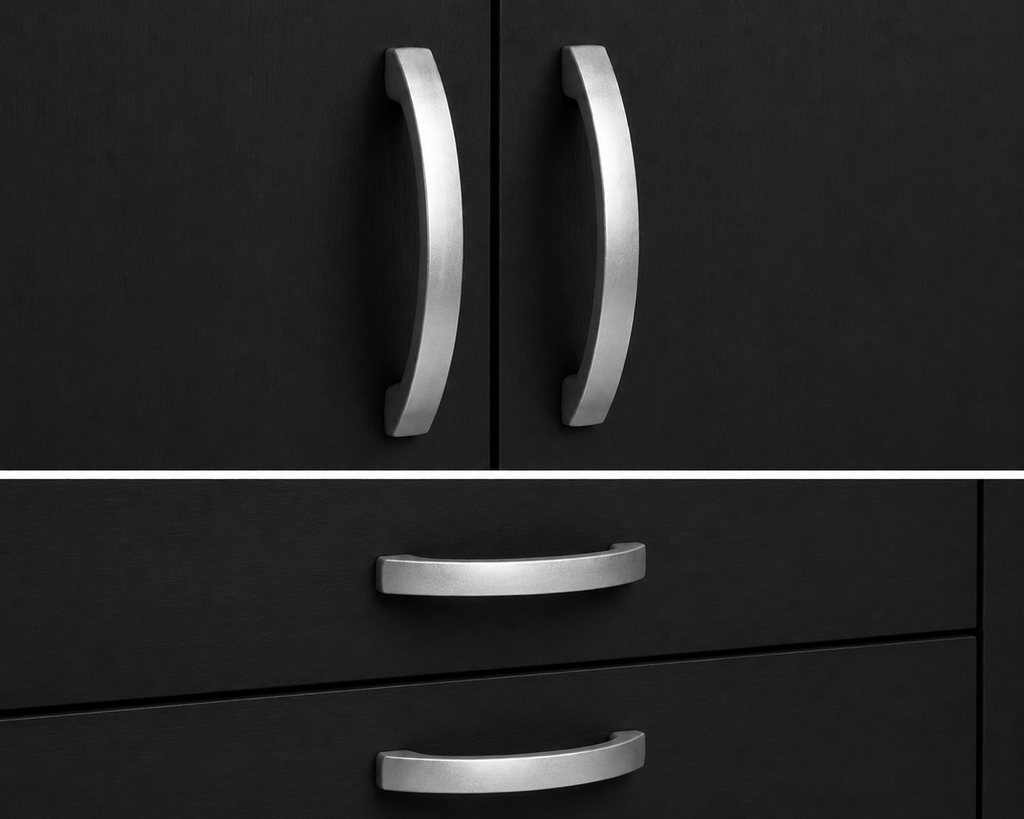 2 Door Wardrobe Single with Side Drawers Black | Executive Fortress - Detailed Angle View 3