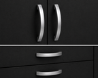 2 Door Wardrobe Single with Side Drawers Black | Executive Fortress - Detailed Angle View 3